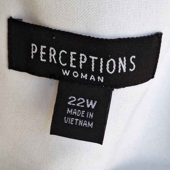 Perceptions Plus Sz22W Suit Blouse Color Block Side Zip Sleeveless Quality Item - Picture 2 of 10